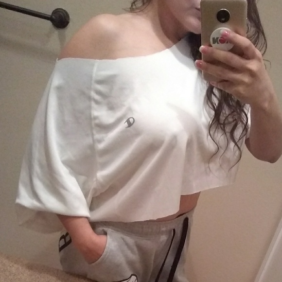 Champion Tops - Champion Cropped Off Shoulder Tee
